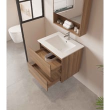 Horizon 600mm Light Oak Wall Hung Vanity
